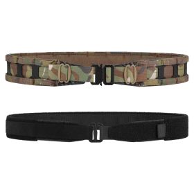 VOTAGOO Tactical Belt, 1.75'' MOLLE Battle Belt with Quick Release Buckle, Low Profile Laser-Cut Battle Belt for Range - Cp Camo - L