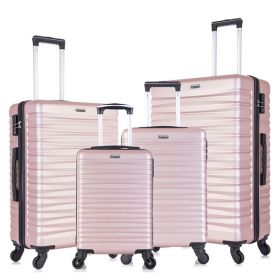 Hardshell Luggage Sets Suitcase ABS Lightweight with Spinner Wheels and TSA Lock Blue - as picture