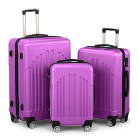 Luggage Set of 3, ABS+PC Hardside Suitcase Sets with TSA Lock 4 Spinner Wheels, Lightweight Trolley Travel Case for Carry On Check-in Business Trip, 2