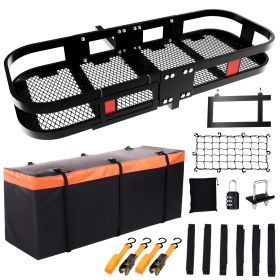 Trailer Hitch Cargo Carrier 500 Lbs,Heavy Duty Hitch Basket,Folding Cargo Carrier Hitch Mount Fits 2" Hitch Receiver with Waterproof Cargo Bag,License