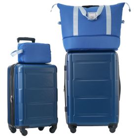2 Piece Luggage Set with Bags Expanable Spinner Wheels ABS Lightweight Suitcase with TSA Lock 20inch+24inch - as Pic