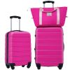 Hardshell Luggage Sets 2Pcs + bag Spinner Suitcase with TSA Lock Lightweight - as Pic
