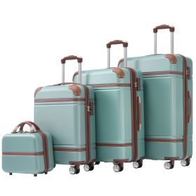 Hardshell Luggage Sets 4 Pieces 20"+24"+28" Luggages and Cosmetic Case Spinner Suitcase with TSA Lock Lightweight - as Pic