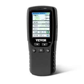 VEVOR Air Quality Monitor 8-IN-1, Professional PM2.5 PM10 PM1.0 Particle Counter, Formaldehyde, Temperature, Humidity, TVOC AQI Tester for Indoor/Outd