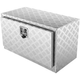 VEVOR Underbody Truck Box, 30"Ã—17"Ã—18" Pickup Storage Box, Heavy Duty Aluminum Diamond Plate Tool Box with Lock and Keys, Waterproof Trailer Storage