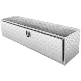 VEVOR Underbody Truck Box, 60"Ã—24"Ã—24" Pickup Storage Box, Heavy Duty Aluminum Diamond Plate Tool Box with Lock and Keys, Waterproof Trailer Storage