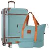 Hardshell Luggage Sets with Bags Lightweight Suitcase Double Spinner Wheels with TSA Lock ,Single Vintage Luggage 28 IN,Green - as Pic
