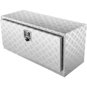 VEVOR Underbody Truck Box, 36"Ã—14"Ã—16" Pickup Storage Box, Heavy Duty Aluminum Diamond Plate Tool Box with Lock and Keys, Waterproof Trailer Storage