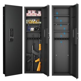 53" Passwod Touch Panel In-Wall Safe,Hidden Wall Gun Safe for Rifles with Adjustable Shelves,Assembled Storage Multifunctional Wall Safe for Firearm a