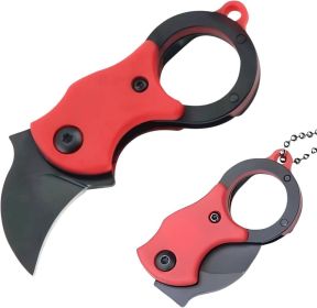Mini Pocket Knife, Tactical Knife With Necklace And Clip, Cool Small Tool, Lightweight Practical Knife, Linear Lock - red