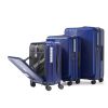 Luggage,with front opening,TSA approved lock,hardshell suitcase,Blue - as Pic