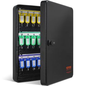 VEVOR 48-Key Cabinet, Key Safe with Combination & Key Lock, Digital Security Storage Box Steel Key Organizer with Adjustable Racks