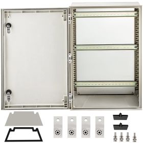 VEVOR NEMA Steel Enclosure, 24 x 16 x 9'' NEMA 4X Fiberglass Electrical Box, IP66 Waterproof & Dustproof, Outdoor/Indoor Electrical Junction Box