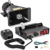 VEVOR 200W Car Warning Alarm Vehicle 7 Sound Loud Warning Alarm Kit MIC System Emergency Fire Siren PA Speaker - 7 Channels