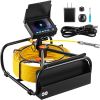 VEVOR Sewer Camera, 65.6FT 4.3" Screen, Pipeline Inspection Camera w/DVR Function & Snake Cable, Waterproof IP68 Borescope with LED Lights, Industrial