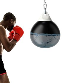 Home Gym 18 Inch Water Punching Bag with Adjustable Metal Chain - Black - Exercise & Fitness