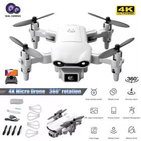 2024 New 4DRC V9 Mini Drone 3Battery RC Drone 4K HD Dual Camera WiFi FPV Foldable Quadcopter - White(3 Batteries)