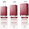 Luggage Sets 3 Piece, Expandable Hard shell ABS Suitcases with Double Spinner, Travel luggage Set with TSA Lock (20/24/28inch, Red) - as picture