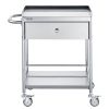 VEVOR Medical Cart, 2-Layer Stainless Steel Cart 220 lbs Weight Capacity, Lab Utility Cart with 360Â° Silent Wheels and a Drawer for Lab, Clinic, Kitc