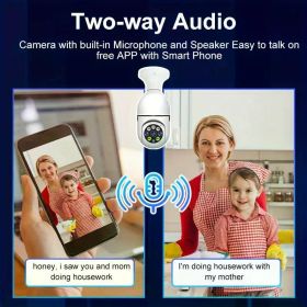 Wireless light bulb security camera 1080P wireless 360-degree panorama intelligent high-definition household light bulb, surveillance camera 1080P hig