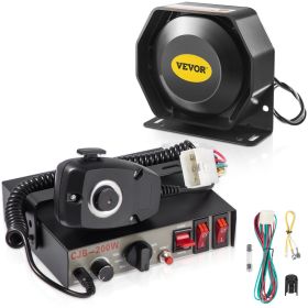 VEVOR 200W Siren Bundle 8 Tones Emergency Warning Siren with PA Speaker MIC System Vehicle Siren Box Fit for Police, Ambulance, Fire Fighting and Engi