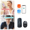 Tuya Smart Fingerprint Door Lock with Lock, Biometric Door Lock with App Control and Key, Keyless Thumbprint Door Lock for Bedrooms, Smart Lock