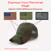 Military-Style Tactical Patch Hat with Adjustable Strap | Breathable and Unisex - Woodland Camo
