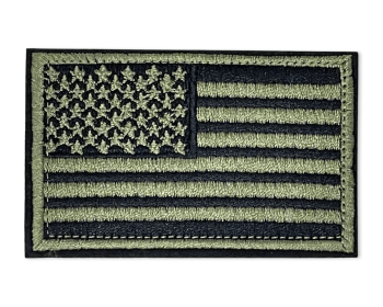 Tactical USA Flag Patch with Detachable Backing - Marine Green