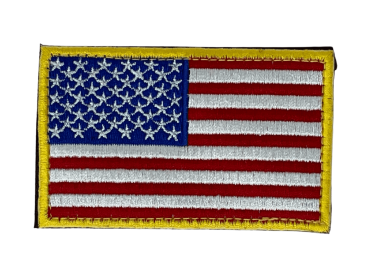 Tactical USA Flag Patch with Detachable Backing - Yellow Red White & Blue