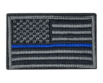 Tactical USA Flag Patch with Detachable Backing - Aged Blue Line