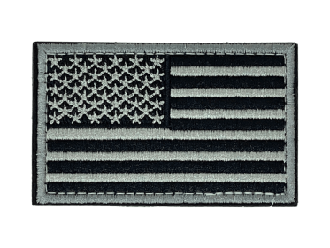 Tactical USA Flag Patch with Detachable Backing - Grey