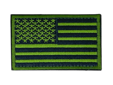 Tactical USA Flag Patch with Detachable Backing - Green