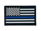 Tactical USA Flag Patch with Detachable Backing - Blue Line