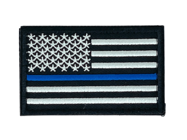Tactical USA Flag Patch with Detachable Backing - Blue Line