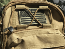 Tactical USA Flag Patch with Detachable Backing - Army Green