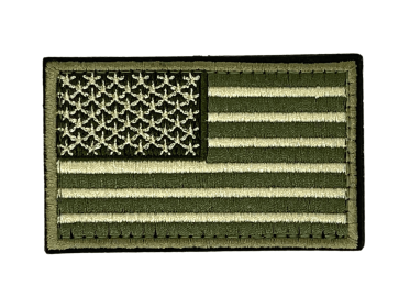 Tactical USA Flag Patch with Detachable Backing - Army Green