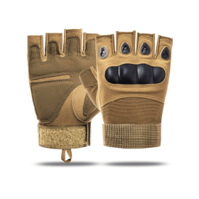 Tactical Fingerless Airsoft Gloves for Outdoor Sports - Tan - L