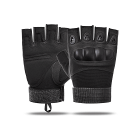 Tactical Fingerless Airsoft Gloves for Outdoor Sports - Black - XL