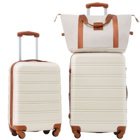 Hardshell Luggage Sets 2Pcs + Bag Spinner Suitcase with TSA Lock Lightweight 20" + 24" - as Pic