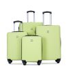 luggage 4-piece ABS lightweight suitcase with rotating wheels, 24 inch and 28 inch with TSA lock, (16/20/24/28) FLUORESCENT GREEN - as Pic
