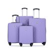 luggage 4-piece ABS lightweight suitcase with rotating wheels, 24 inch and 28 inch with TSA lock, (16/20/24/28) LIGHT PURPLE - as Pic