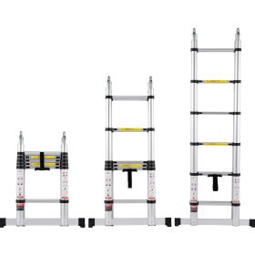 Telescoping Extension Ladder 12.5FT A-Shape w/ Stabilizer Bar for RV - 12.5 ft