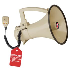 5 Core Megaphone Bullhorn Speaker 100W Professional Bull Horn Battery Power Cheer Megafono 2000 Ft Range Loudspeaker W Siren Recording Ergonomic Handl