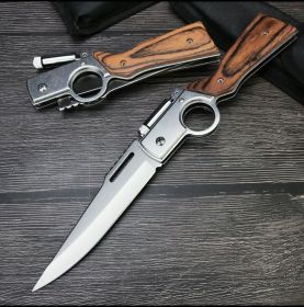 SurvivalReady Stainless Steel Tactical Knife with Ergonomic Grip - stainless steel