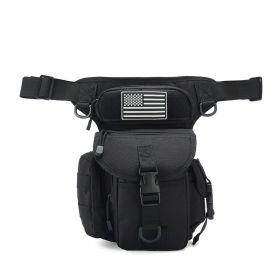 Motorcycle Crossbody Bag, Men's Leg Bag, Multifunctional Outdoor Tactical Waterproof Cell Phone Running Sports Waist Bag - black