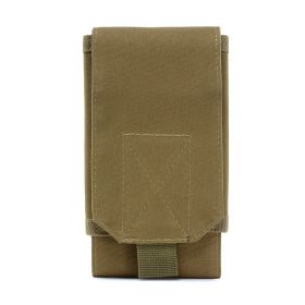 Vertical military fan leisure fashion cell phone waist pack outdoor tactical waterproof sports cell phone bag men's waist bag - yellow-brown