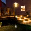 77" Solar Lamp Post Light, Waterproof Aluminum Outdoor Vintage Street Lamp, Motion Activated Sensor PIR, Adjustable Brightness, for Garden, Lawn, Path