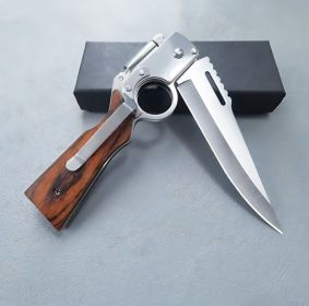 AdventureGear Tactical Knife with Thumb Hole for Easy Opening - stainless steel