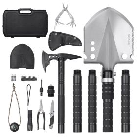 Survival Shovel Survival Axe 28-in-1 Camping Folding Shovels with Hatchet - 28-in-1