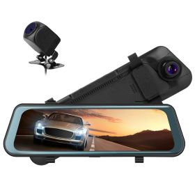 1080P Car DVR Dash Cam 9.66" w/ G-Sensor, Parking Monitor, Seamless Recording - Black - One size